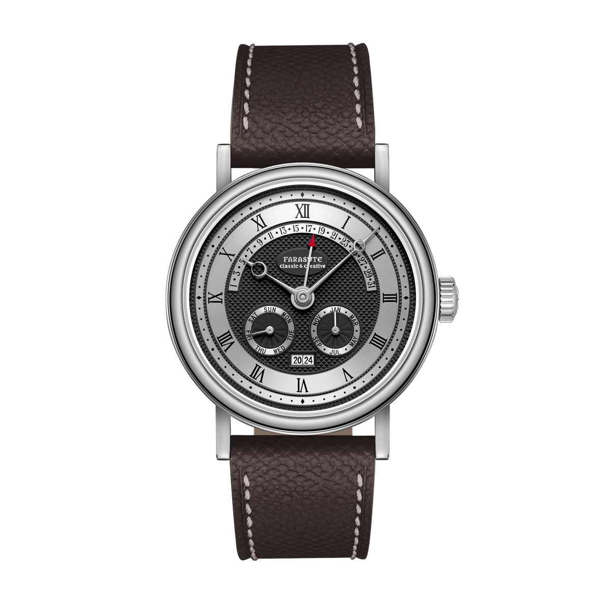 FARASUTE Automatic Calendar Watch – Seagull Movement, Sapphire, 38mm