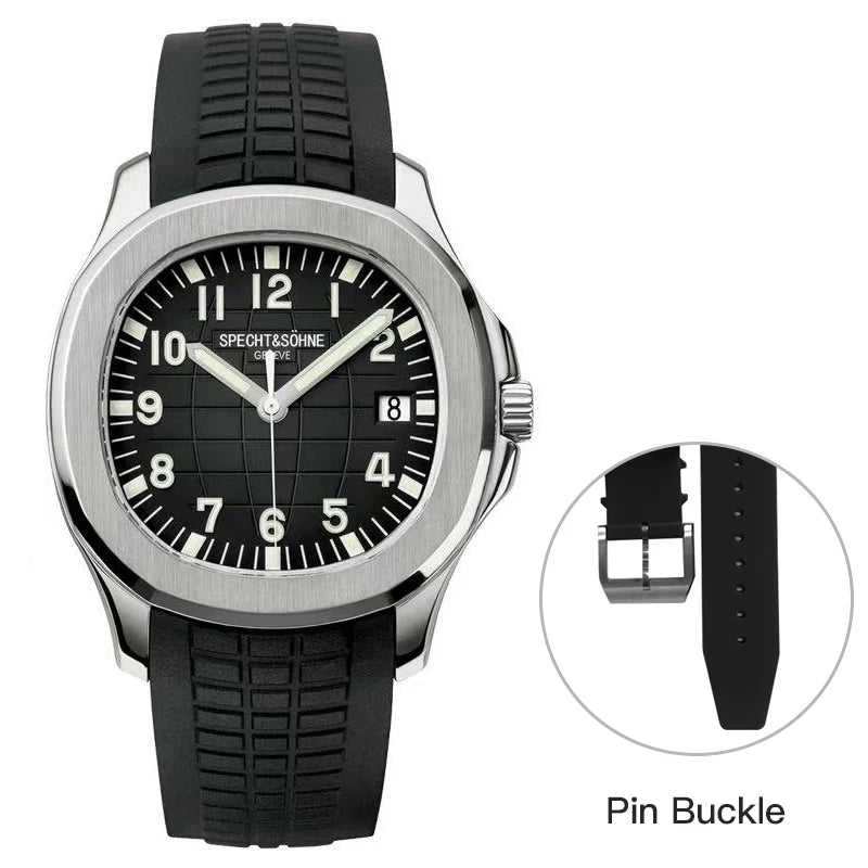 Specht&Sohne Brand Automatic Mechanical Watches Sports Wristwatches Green Sapphire Luminous 50M Waterproof  Relogio Masculino