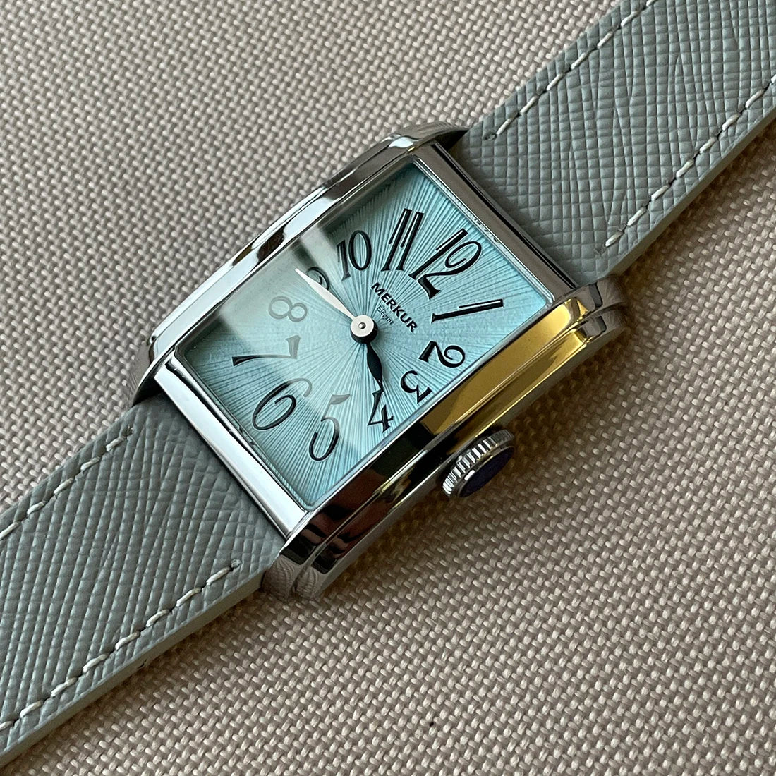 New MERKUR NH05 Rectangle Retro Casual Watch for Men Business Series Automatic Chorded Watch Relogio Sapphire Salmon Dial