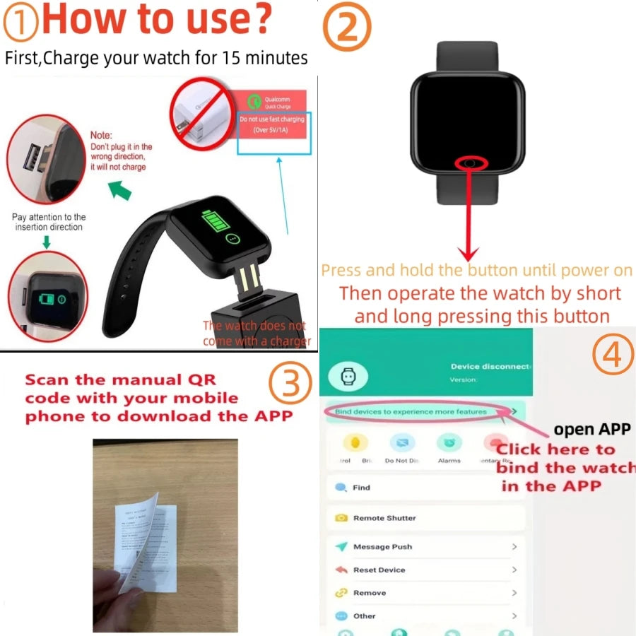 Y68 Smartwatch | Fitness Tracker for Android & iOS