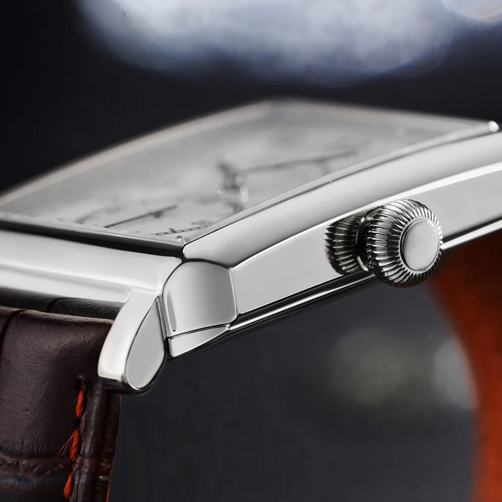 FARASUTE Retro Square Manual Mechanical Watch – Sapphire Crystal, Customised Movement