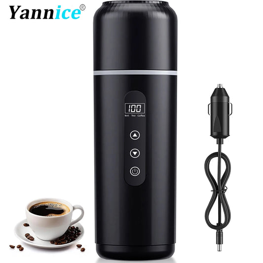 Portable Car Kettle 500ml – 12V/24V Heated Travel Mug, Adjustable Temperature