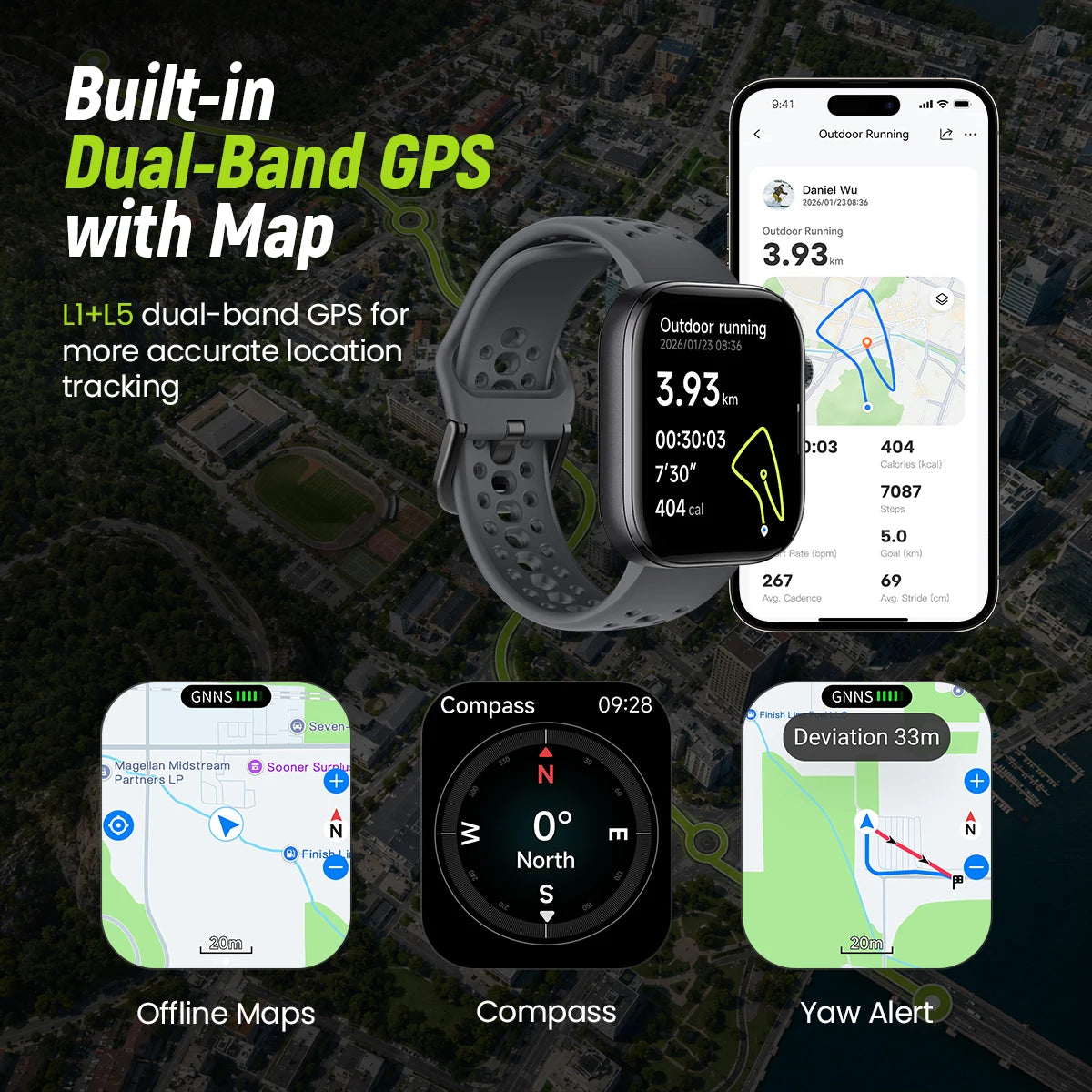 HAYLOU Watch Hyper | 1.97" AMOLED Dual-Band GPS Smartwatch