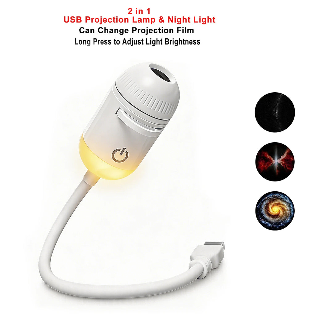 GizmoLaxy Galaxy Star Projector – USB Night Light for Car, Bedroom & Tent