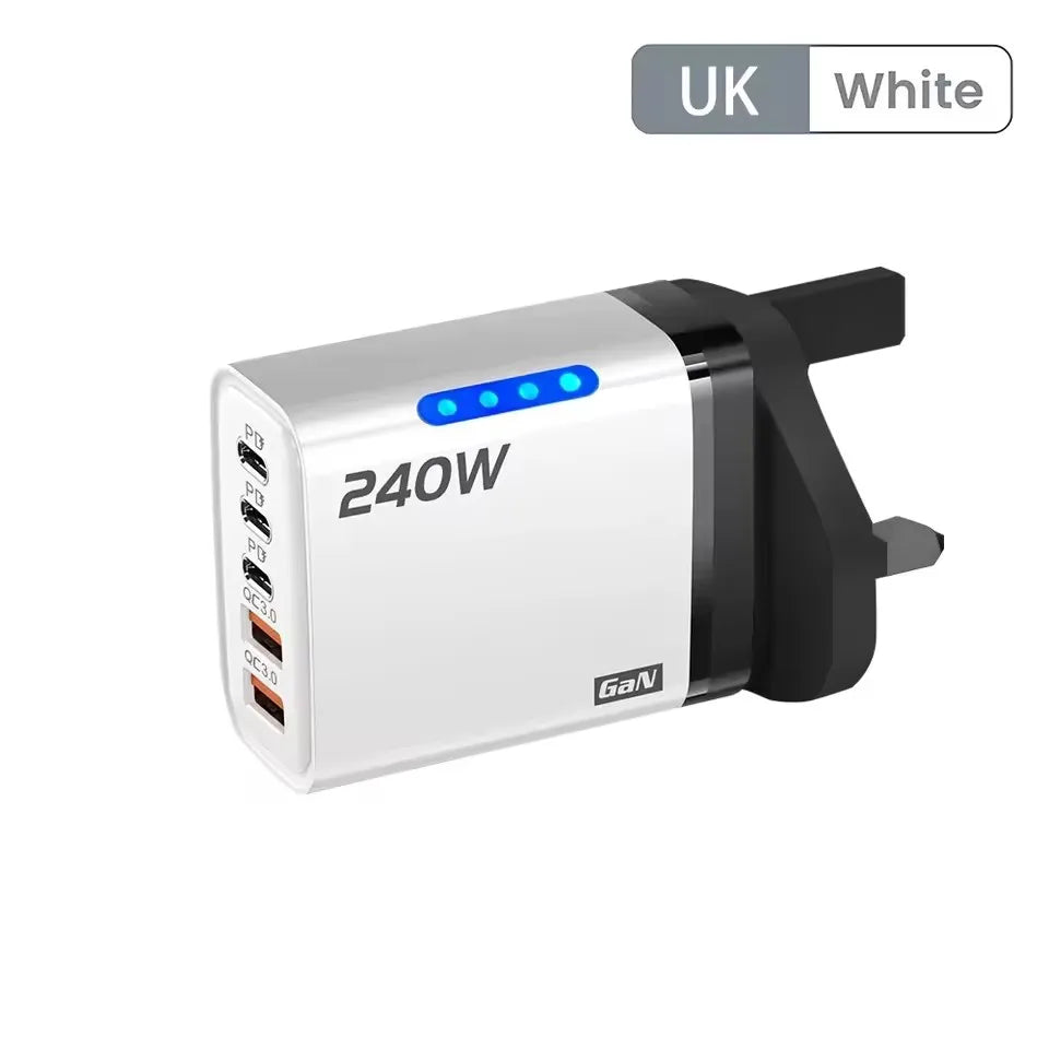5-in-1 GaN Desktop Charger – 240W Fast Charging