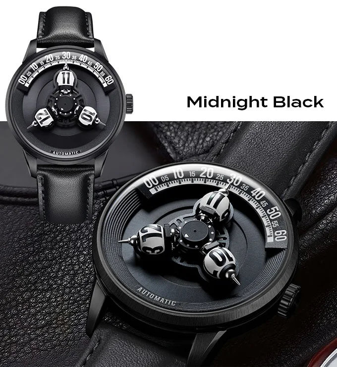 Vortichron 41mm Automatic Watch – Miyota 8215, Spherical Star-Pattern Dial, Sapphire, 50M