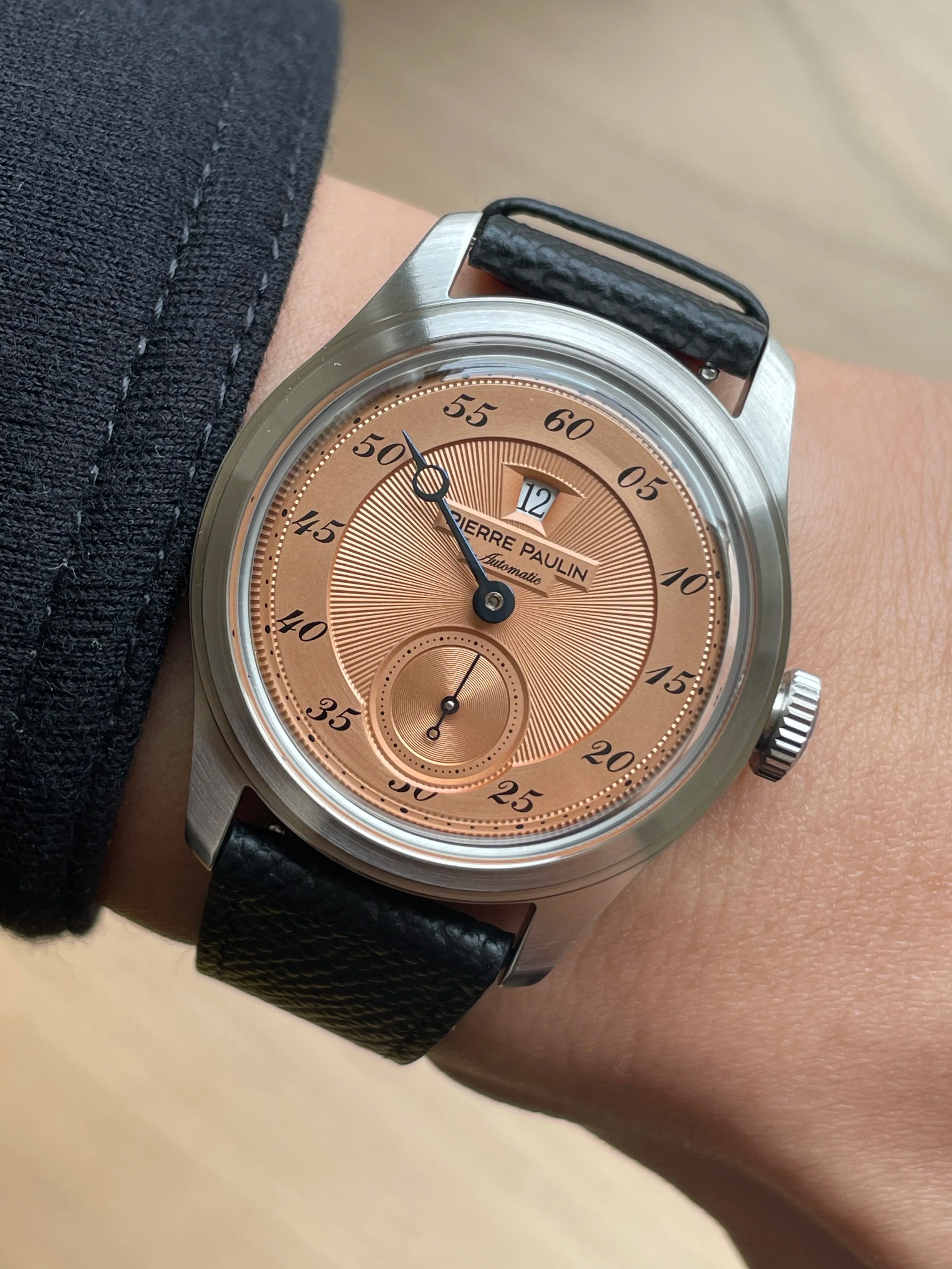 Pierre Paulin Jumping Hour Watch – Salmon Dial, ST17 Automatic, 38mm, Date