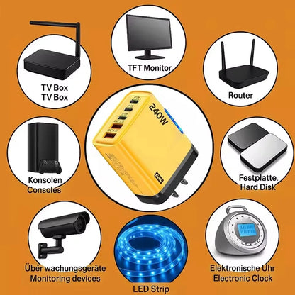 5-in-1 GaN Desktop Charger – 240W Fast Charging