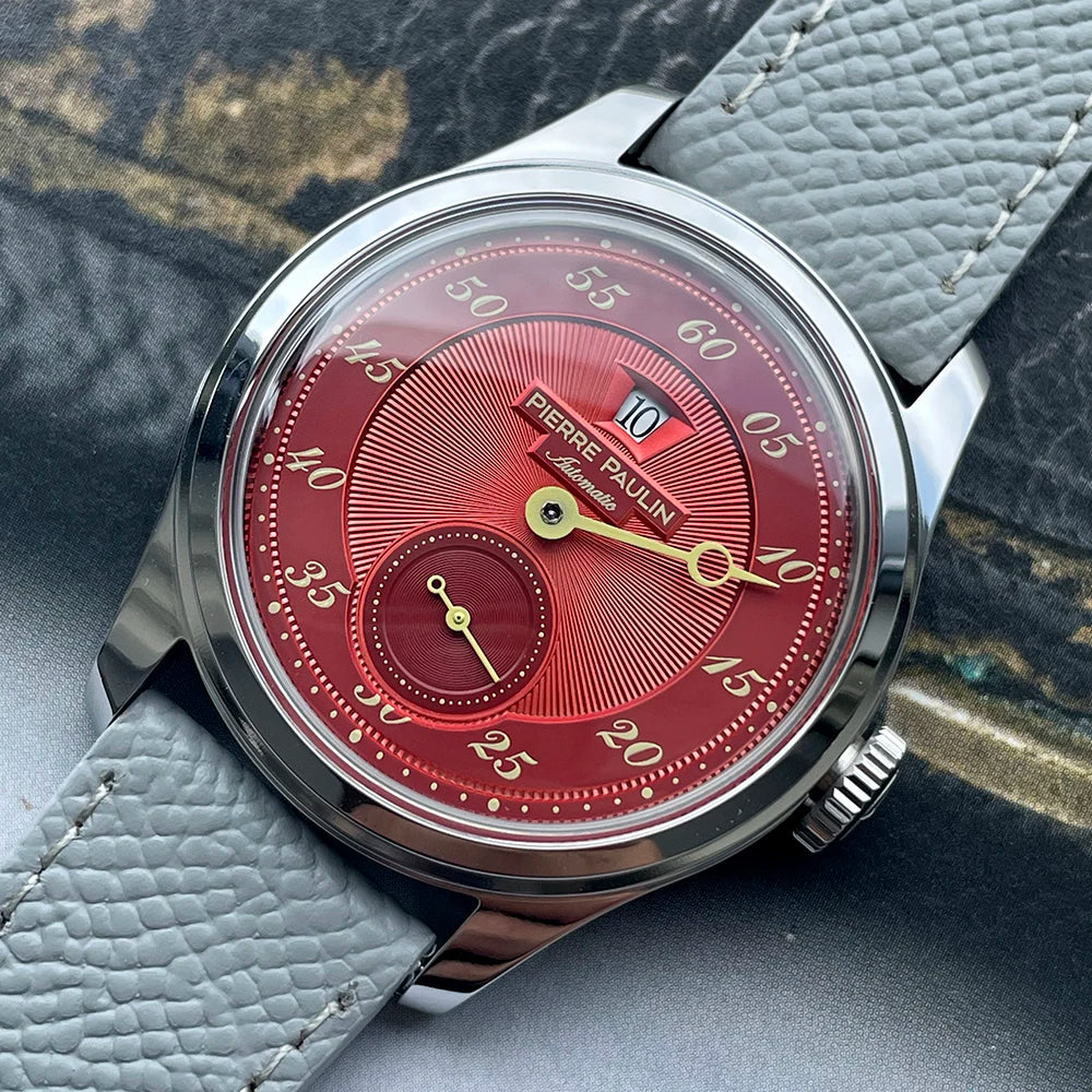 Pierre Paulin Jumping Hour Watch – Salmon Dial, ST17 Automatic, 38mm, Date