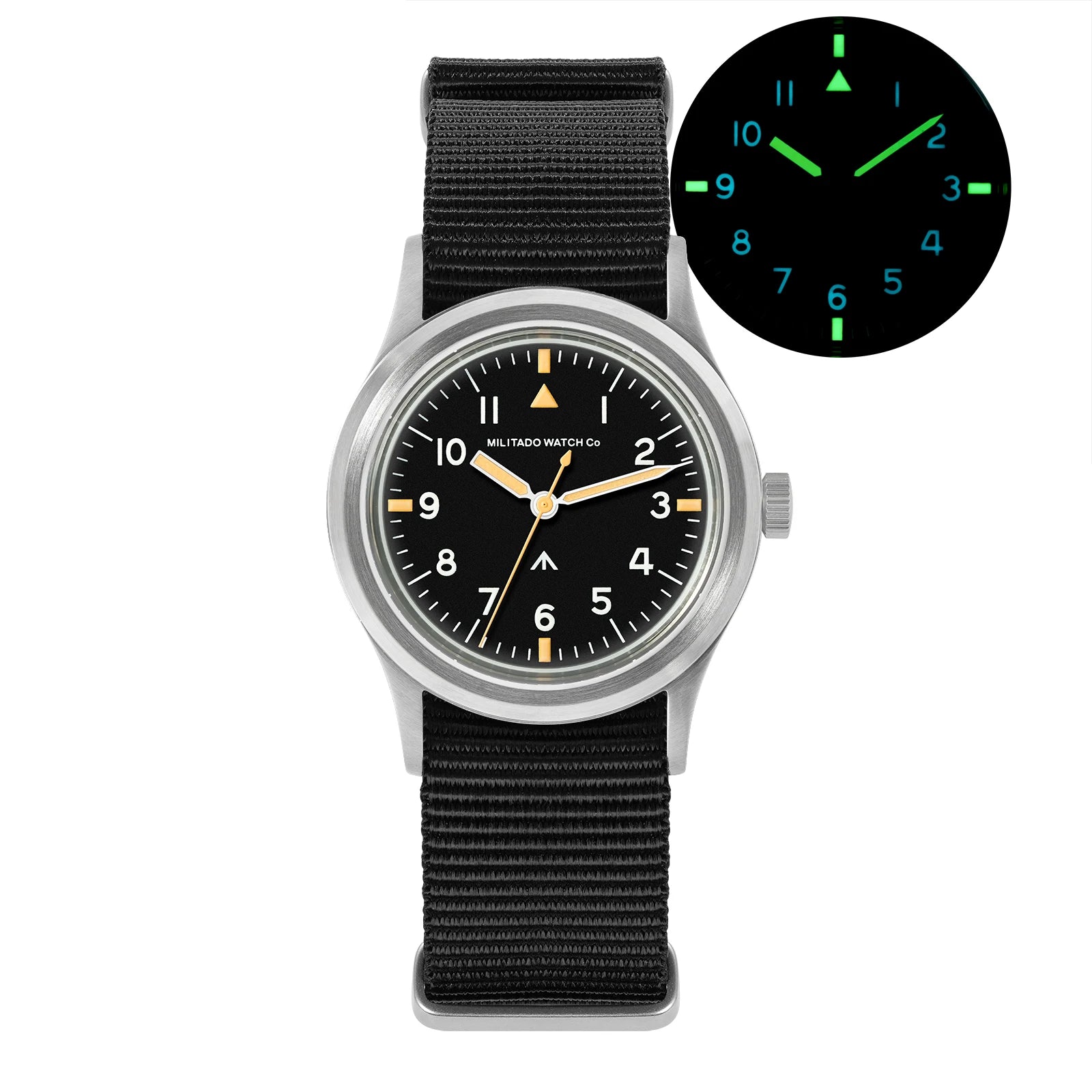Militado ML14 36mm Watch VH31 Sweep Second Quartz Movement Watch Sapphire Crystal Super Luminous BGW9 C3 100m Waterproof Watches