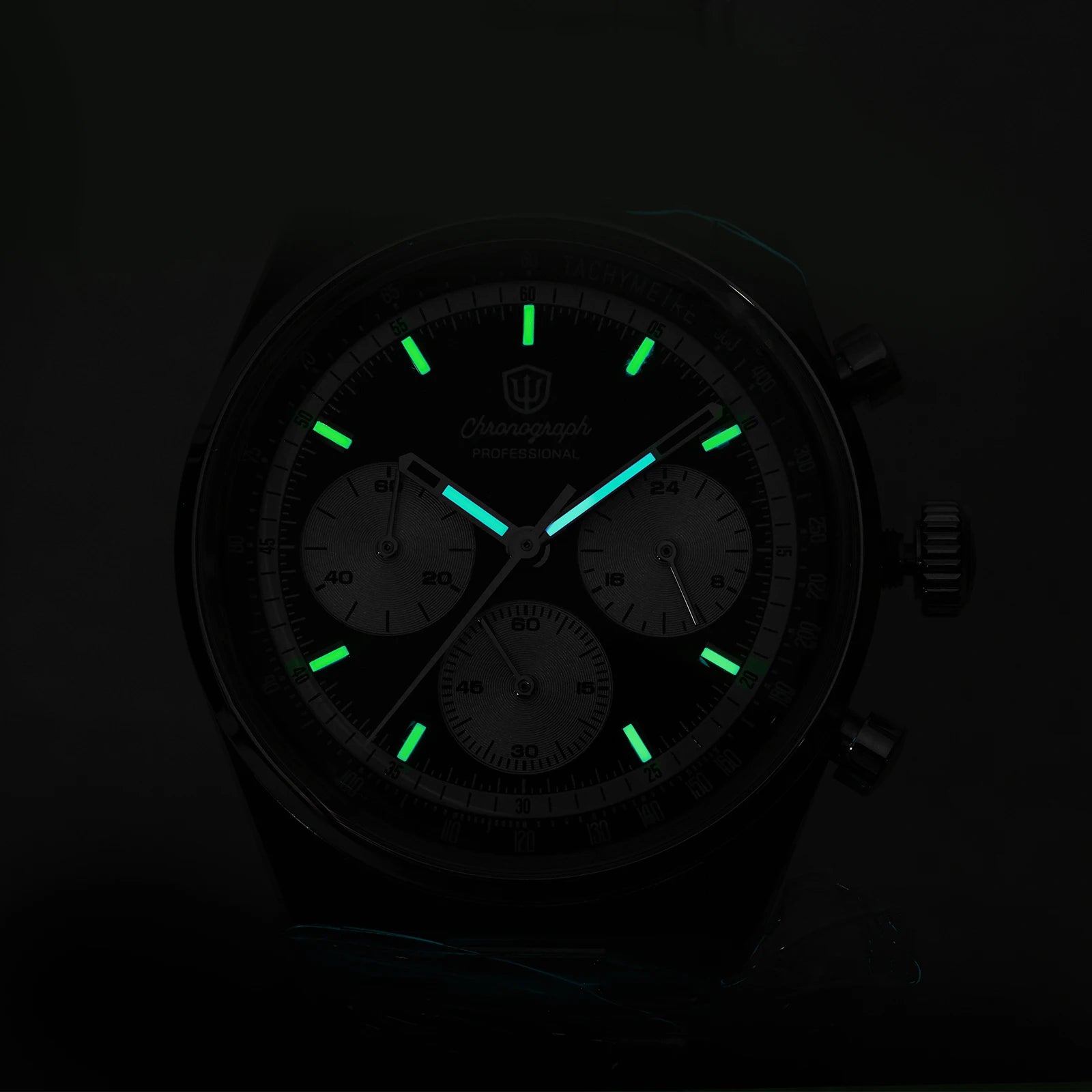 Watchdives WD0526 VK63 Mecha Quartz Chronograph Watch 38.5mm Sapphire Crystal 100M Waterproof Stainless Steel Men Watch