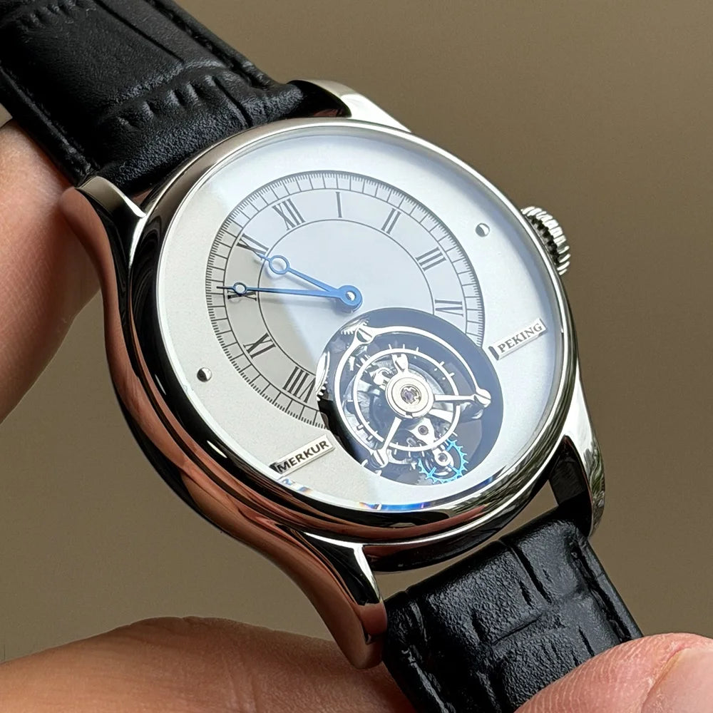 High-frequency Coaxial Merkur 100% Tourbillon Watch Men's Sapphire Watch For Men Mechanical Wristwatches Relogio Masculino