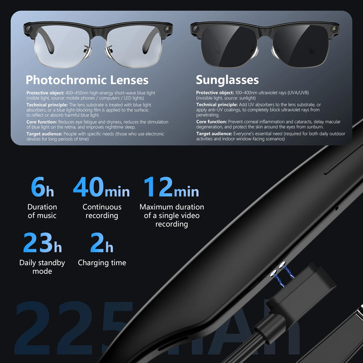 Blackview BV200 Smart Glasses | 8MP 4K Camera & AI Translation