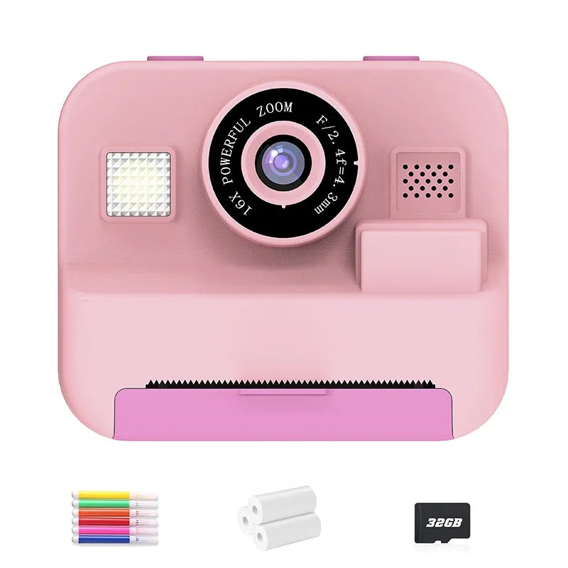 Kids Thermal Instant Print Camera – 1080P with 32GB Card
