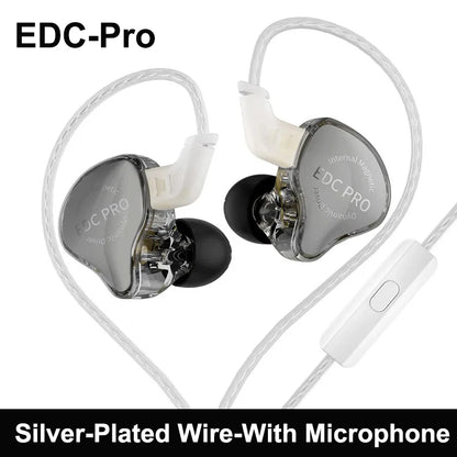KZ EDC Pro Wired In-Ear Monitors – HiFi Dynamic Driver, Detachable Cable, 3.5mm