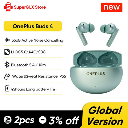 OnePlus Buds 4 – ANC TWS Earbuds, 55dB & IP55