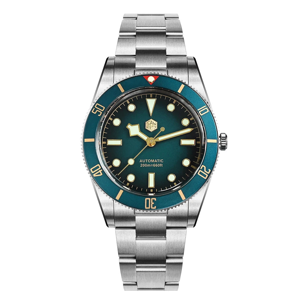 San Martin 37mm Multiple Colors BB54 ST2130 Vintage Diving Wristwatch For Men OTF Clasp BGW-X1 Lume 20ATM Reloj Hombre SN0138GB