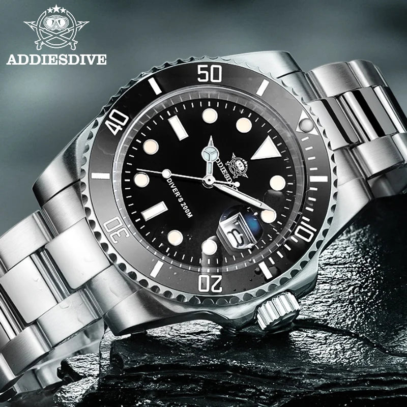 ADDIESDIVE H3 Quartz Diver-Style Watch – 41mm, Ceramic Bezel, Miyota 2115, 200m