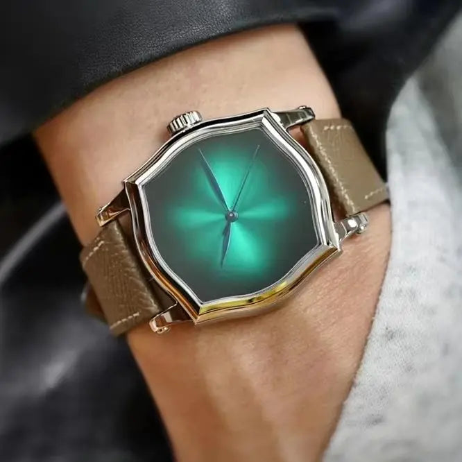 FARASUTE Men Automatic Watch 38mm Mechanical Wristwatch Sapphire Mirror Gradient Sunray Dial Leather Strap PT5000