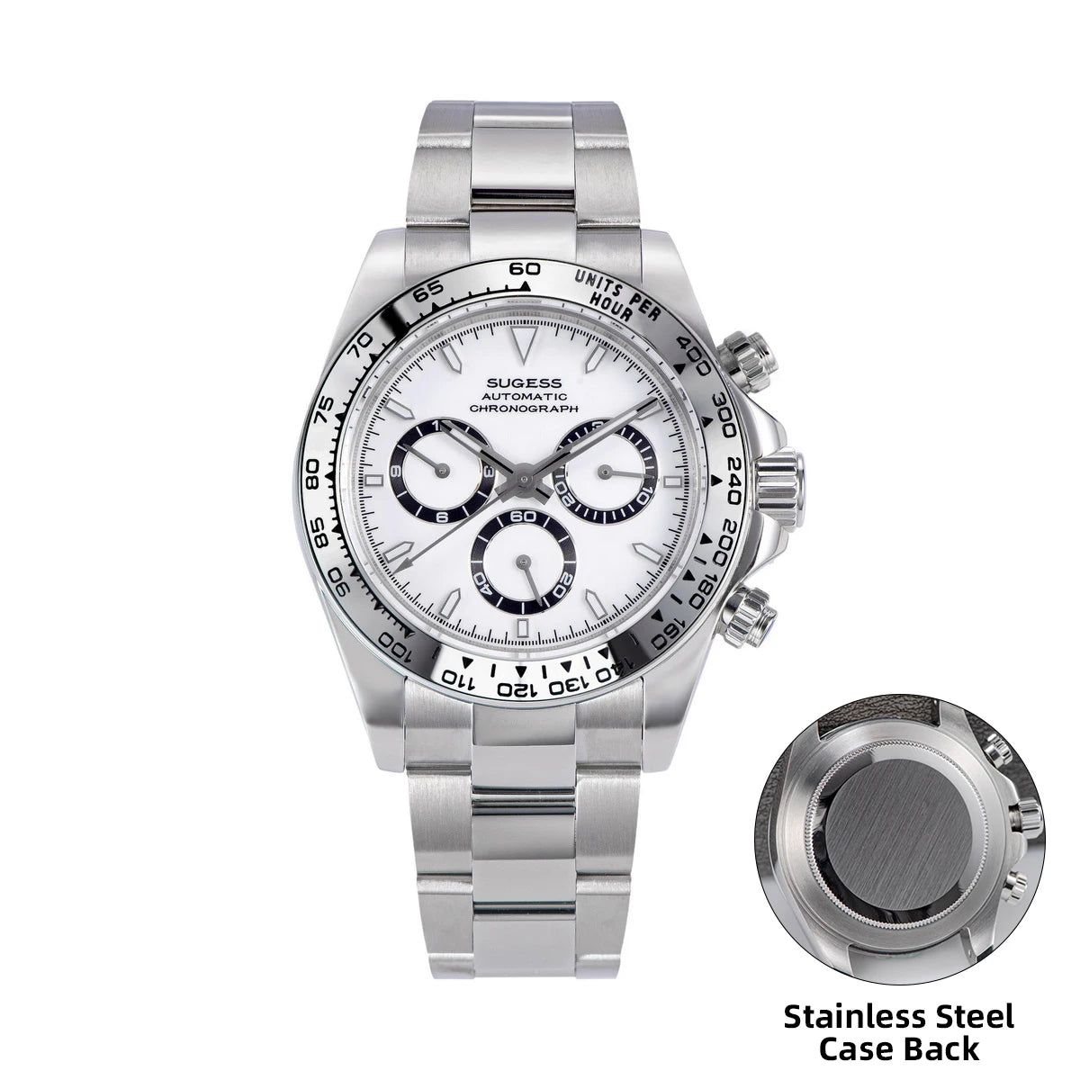 Sugess Panda Chronograph S418 – SL4801 Automatic, Ceramic Bezel, Sapphire