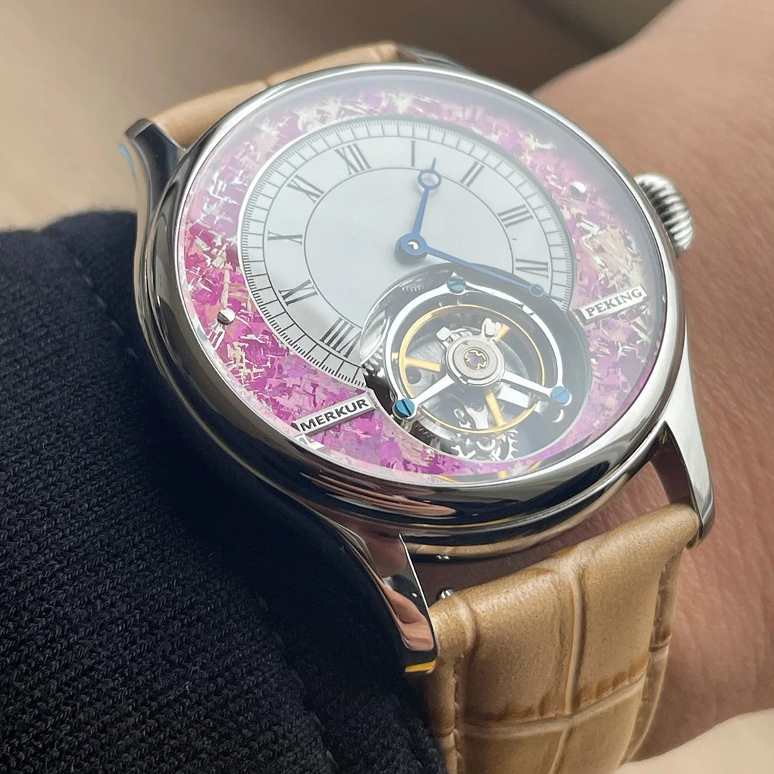 High-frequency Coaxial Merkur 100% Tourbillon Watch Men's Sapphire Watch For Men Mechanical Wristwatches Relogio Masculino