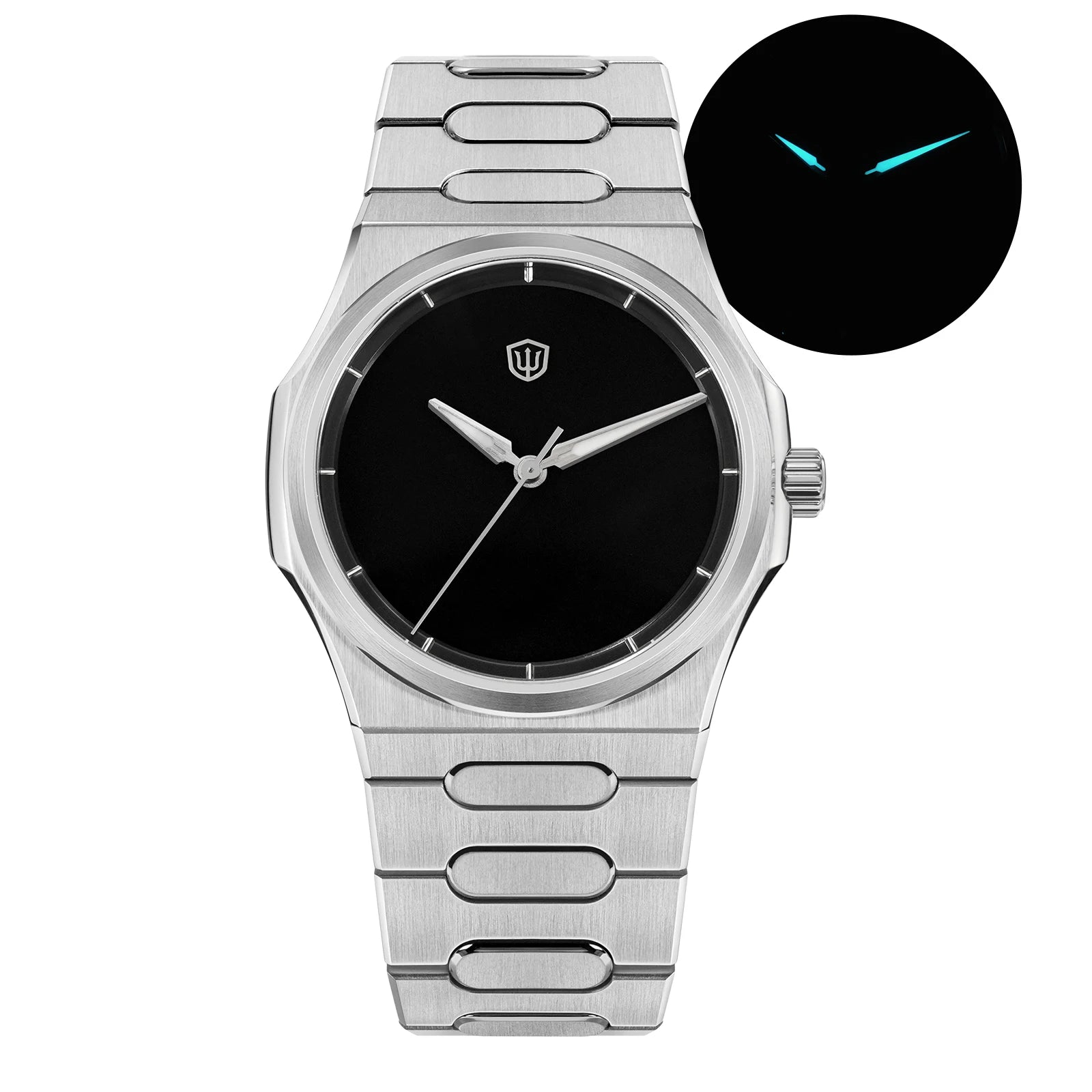 Watchdives WD0016 Premier Super Black Dial Mens Watch Japan VH31/VH60 Sweep Quartz Sapphire Crystal BGW9 Lume 316L Steel 100M
