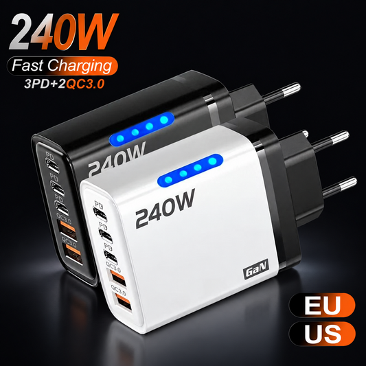 5-in-1 GaN Desktop Charger – 240W Fast Charging