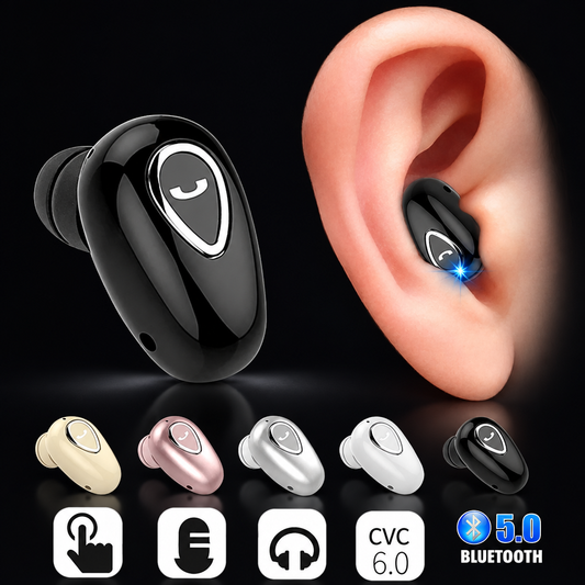 Mini Single Bluetooth Earpiece – Tiny In-Ear Design, Mic, IPX5 (1 Earbud)