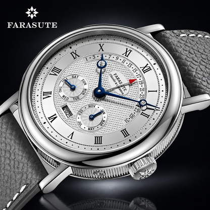 FARASUTE Automatic Calendar Watch – Seagull Movement, Sapphire, 38mm