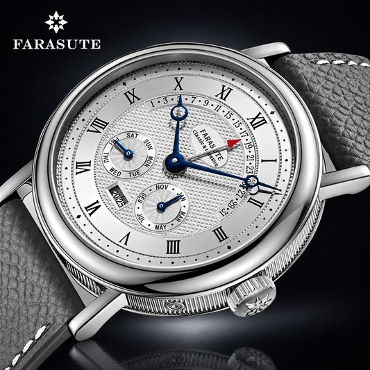 FARASUTE Automatic Calendar Watch – Seagull Movement, Sapphire, 38mm