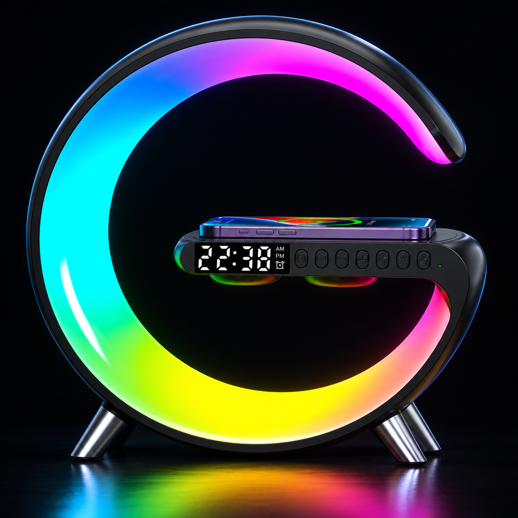 G-Shape smart LED lamp, dark studio