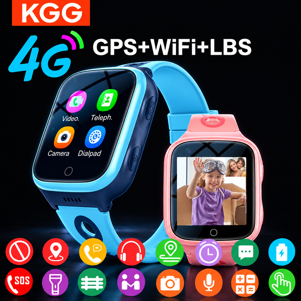 KGG 4G kids smart watch, dark studio, all icons kept