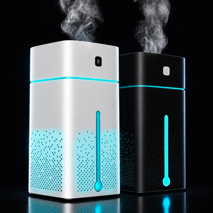 LED humidifier and aroma diffuser, dark studio