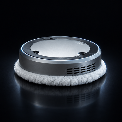 Mini robot sweeper, dark studio