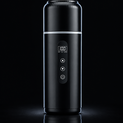 Portable car kettle, dark studio
