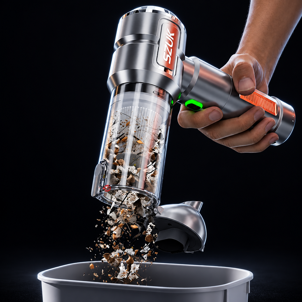 SZUK car vacuum, dark studio