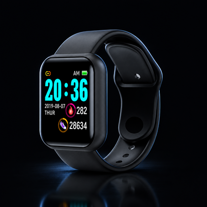 Y68 colour screen smartwatch, dark studio