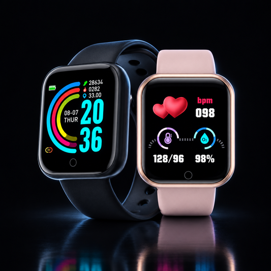 Y68 smartwatch, dark studio
