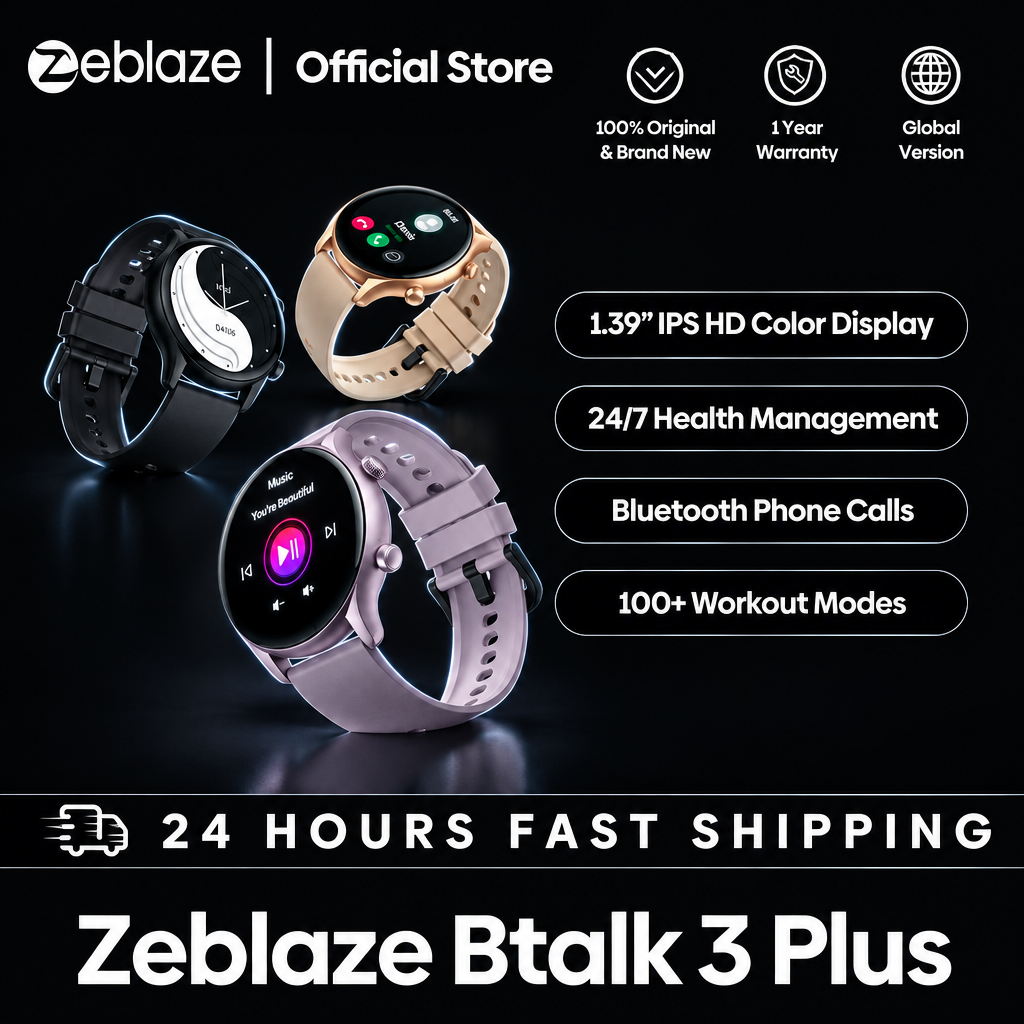 Zeblaze Btalk 3 Plus smart watch, dark studio